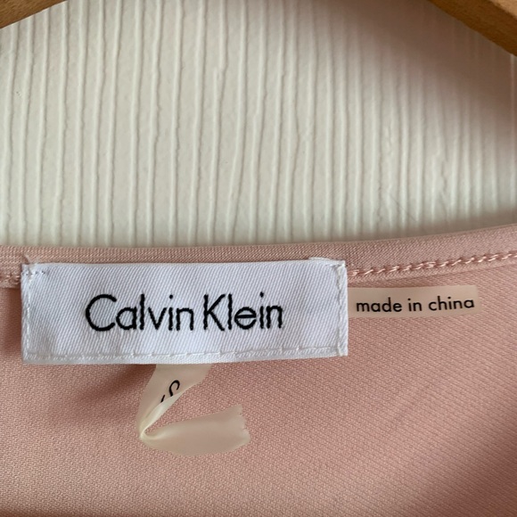 Calvin Klein Light Pink Peach Sleeveless Blouse size Small - Picture 6 of 15
